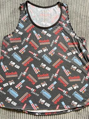Distressed Kodak Film Print Tank Top Faded Grunge Y2K